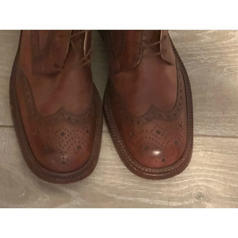 Dino Corvari Men's‎ brown Wingtip Leather Chukka Boots Size 10 Handmade in Italy
